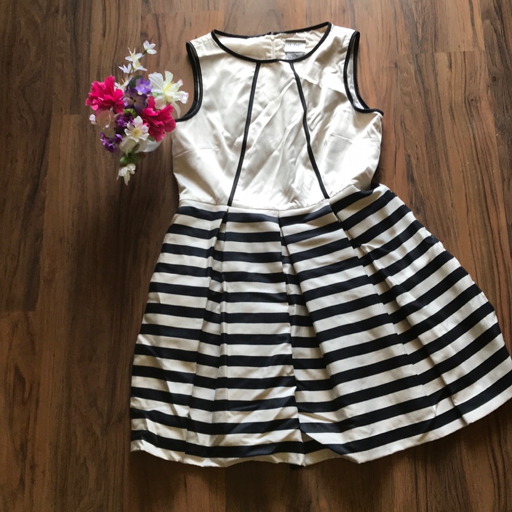 Asymmetrical formal dress.